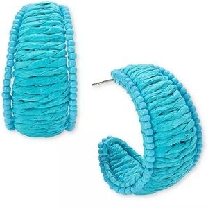 Beaded Turquoise Hoop Earrings Southwestern Boho Statement Hoops